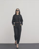 womens black long sleeve boat neck crop top